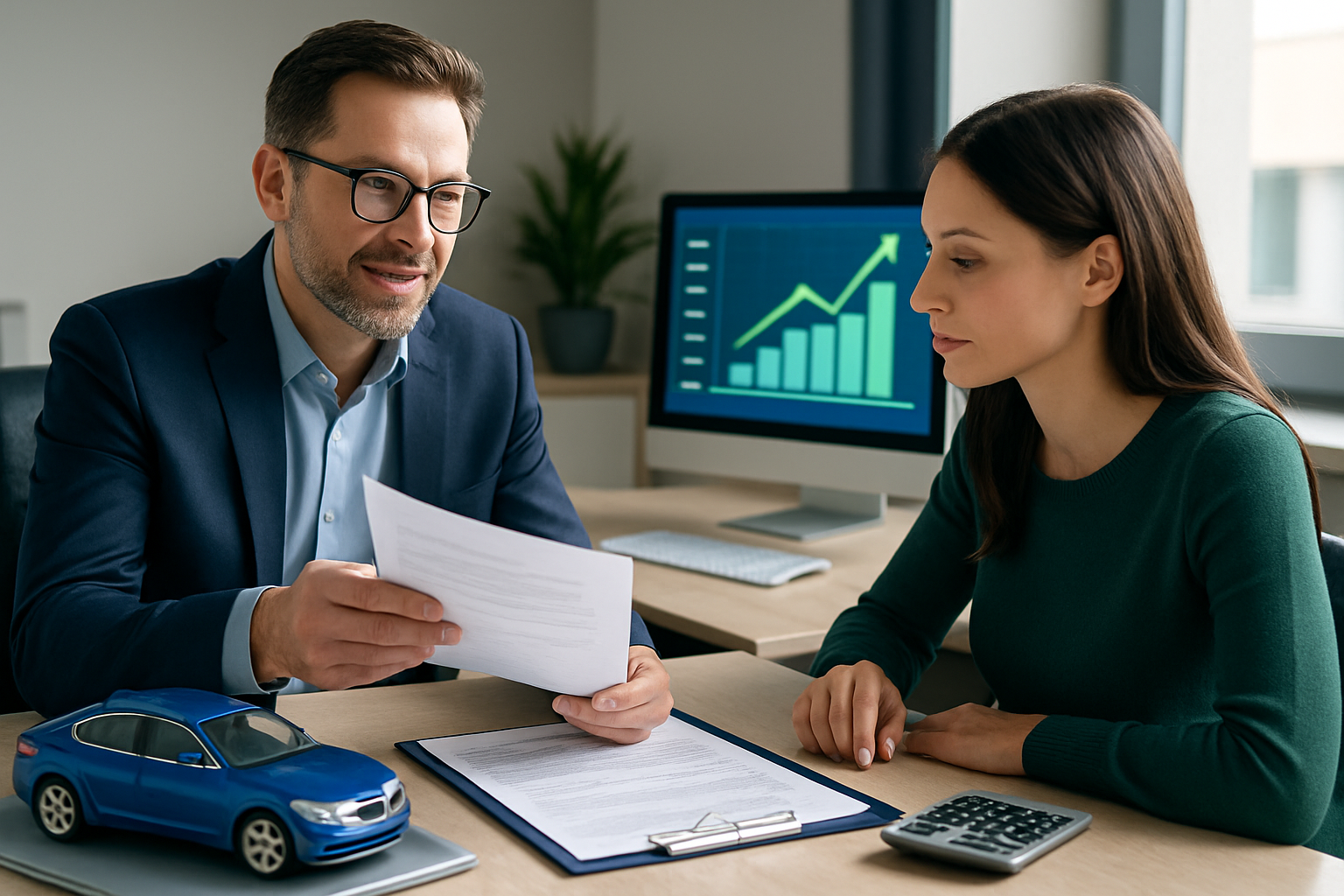 Person überlegt, ob Restkreditversicherung beim Autokredit sinnvoll ist