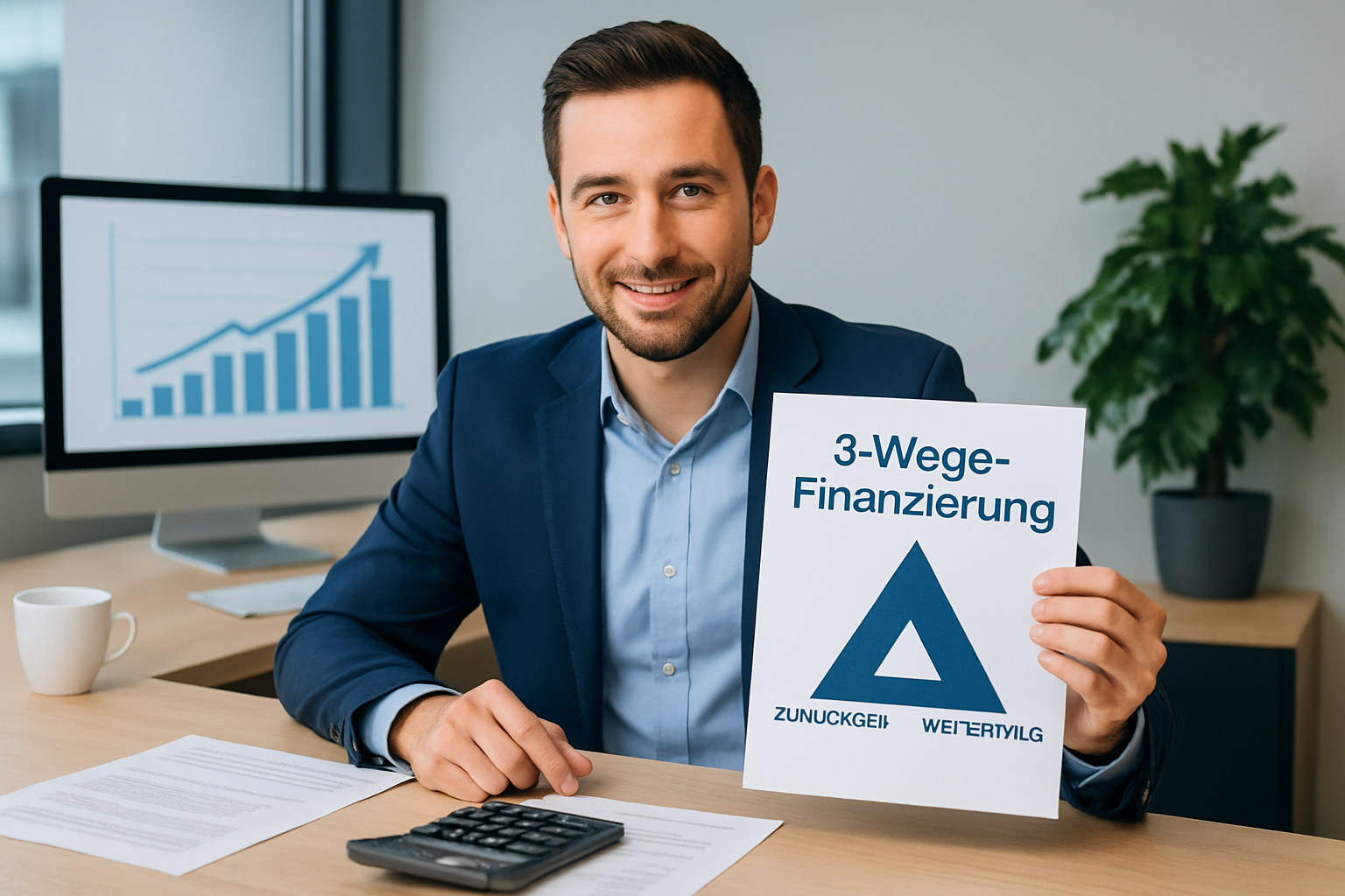 3-Wege-Finanzierung – Visualisierung der drei Optionen am Laufzeitende